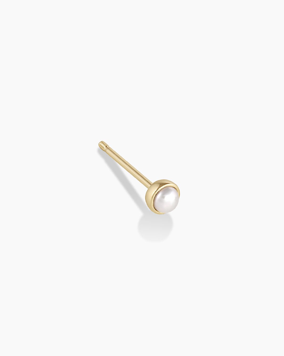 Classic Pearl Stud || option::14k Solid Gold, Pearl -June, Single