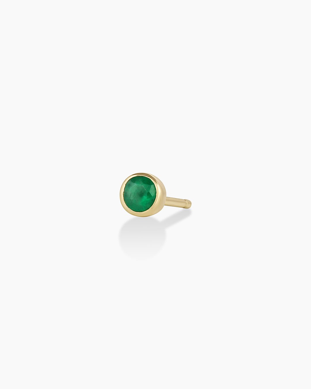 Classic Birthstone Stud in 14k Solid Gold || option::14k Solid Gold, Emerald - May, Single