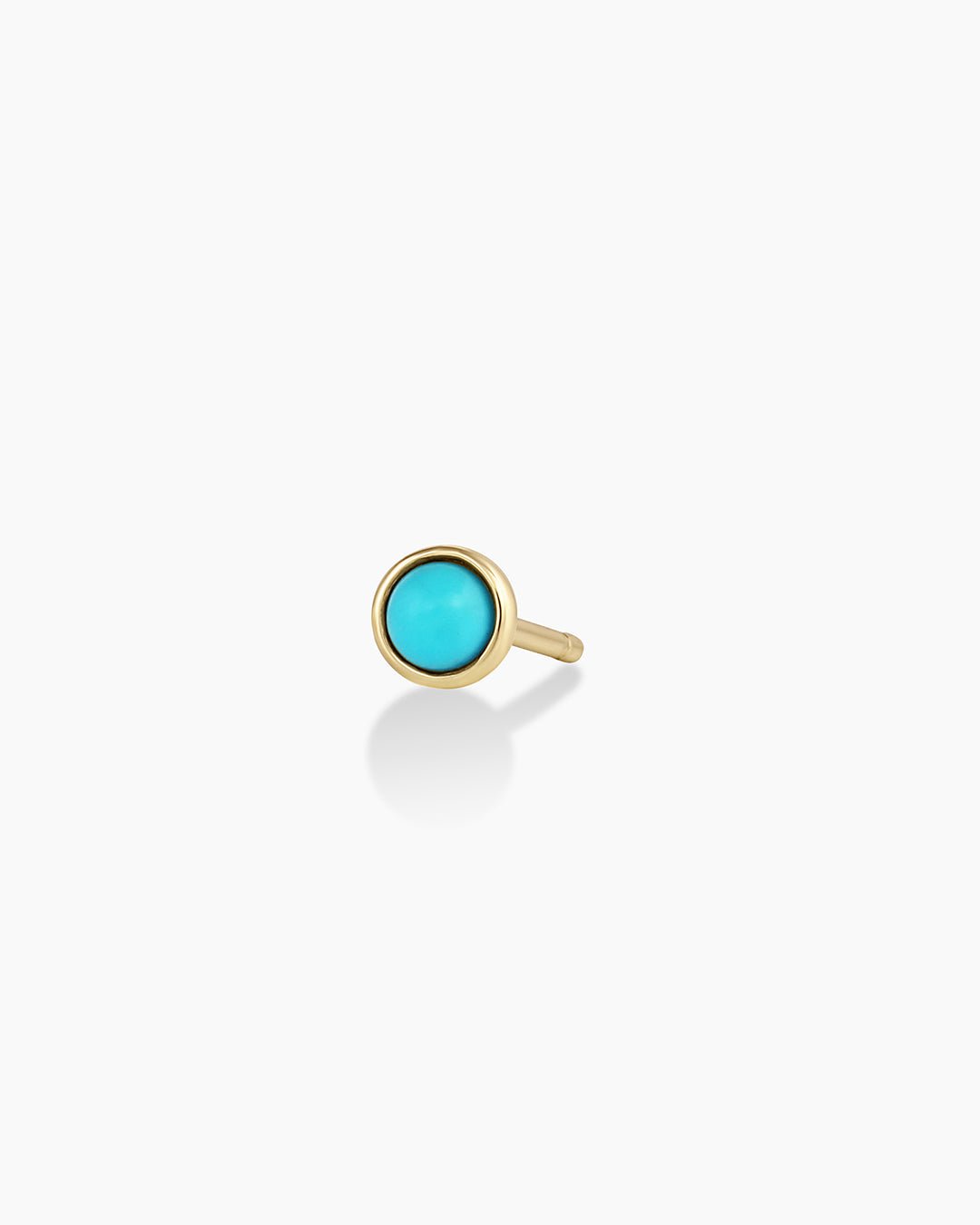 Classic Turquoise Stud || option::14k Solid Gold, Turquoise - December, Single