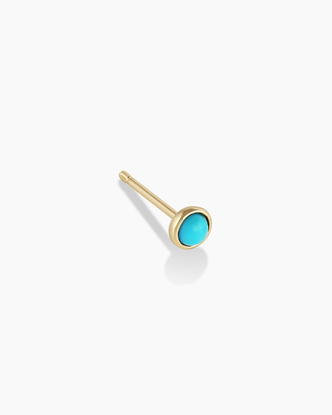 Classic Turquoise Stud || option::14k Solid Gold, Turquoise - December, Single