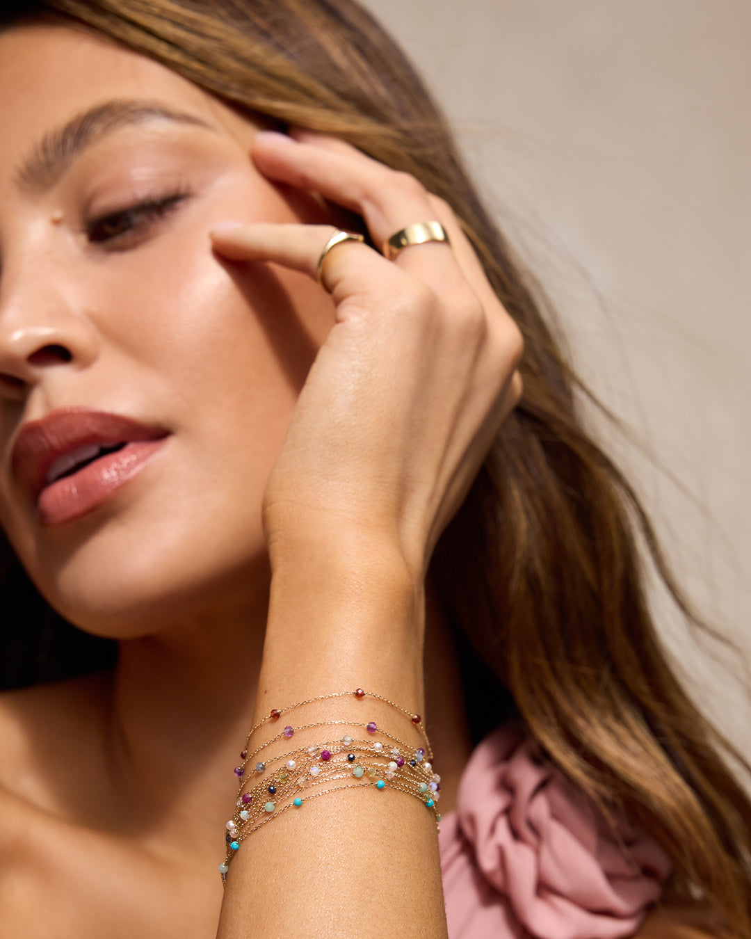 White Topaz Newport Bracelet || option::14k Solid Gold, White Topaz - April