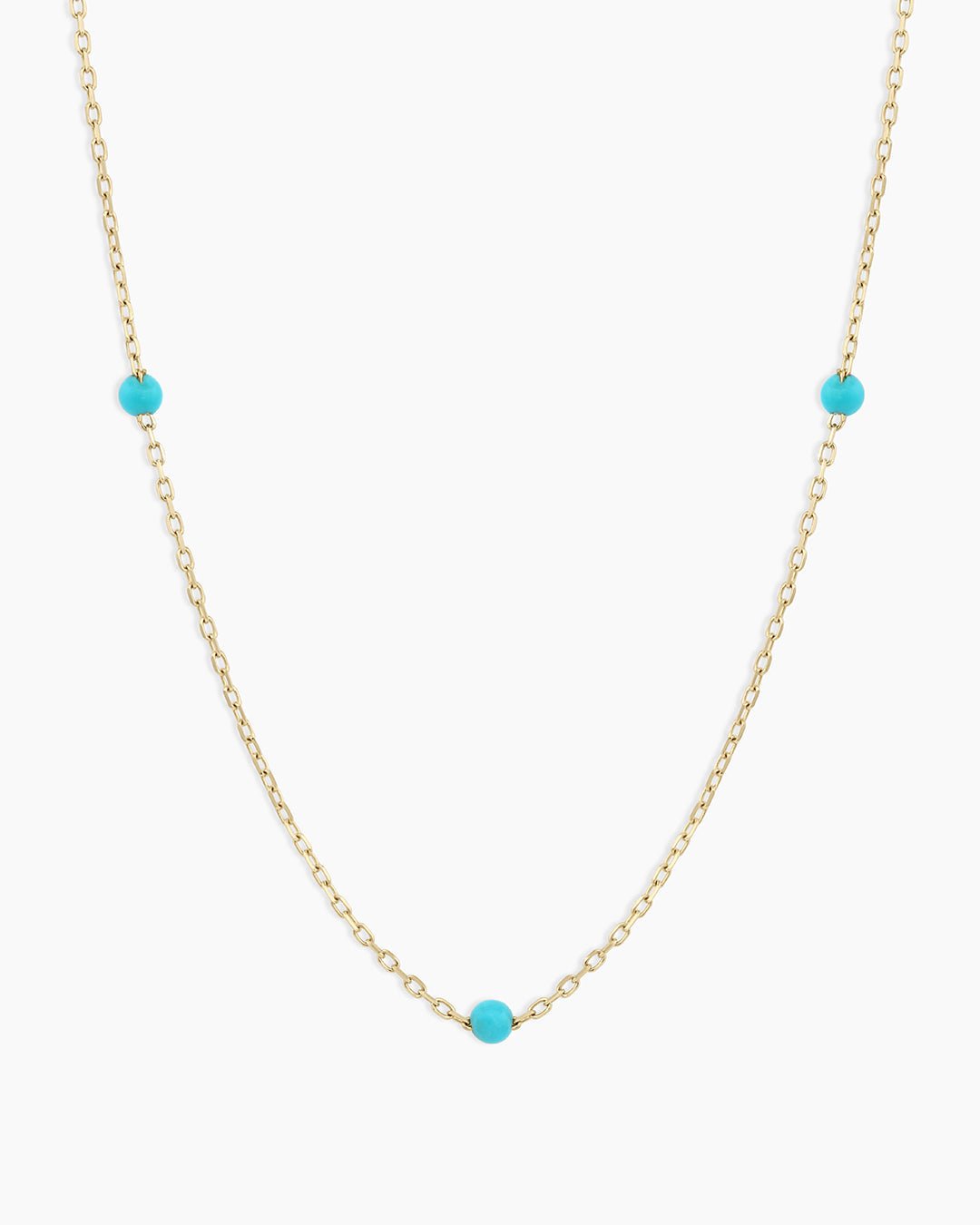 Turquoise Newport Necklace || option::14k Solid Gold, Turquoise - December