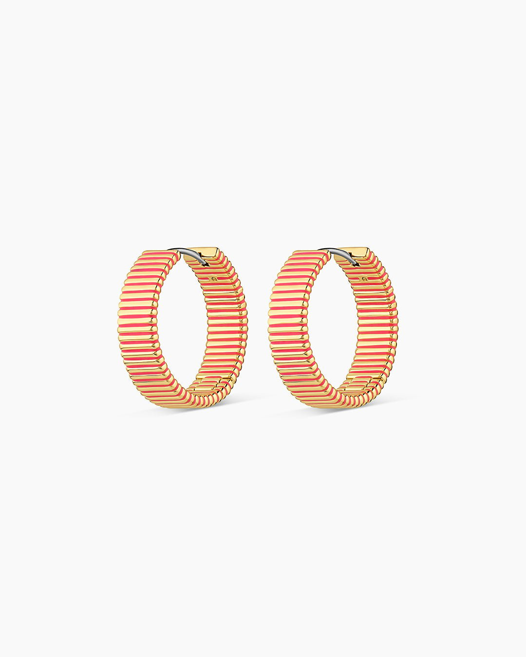 Catalina Enamel Hoops (Pink) || option::Gold Plated, Pink