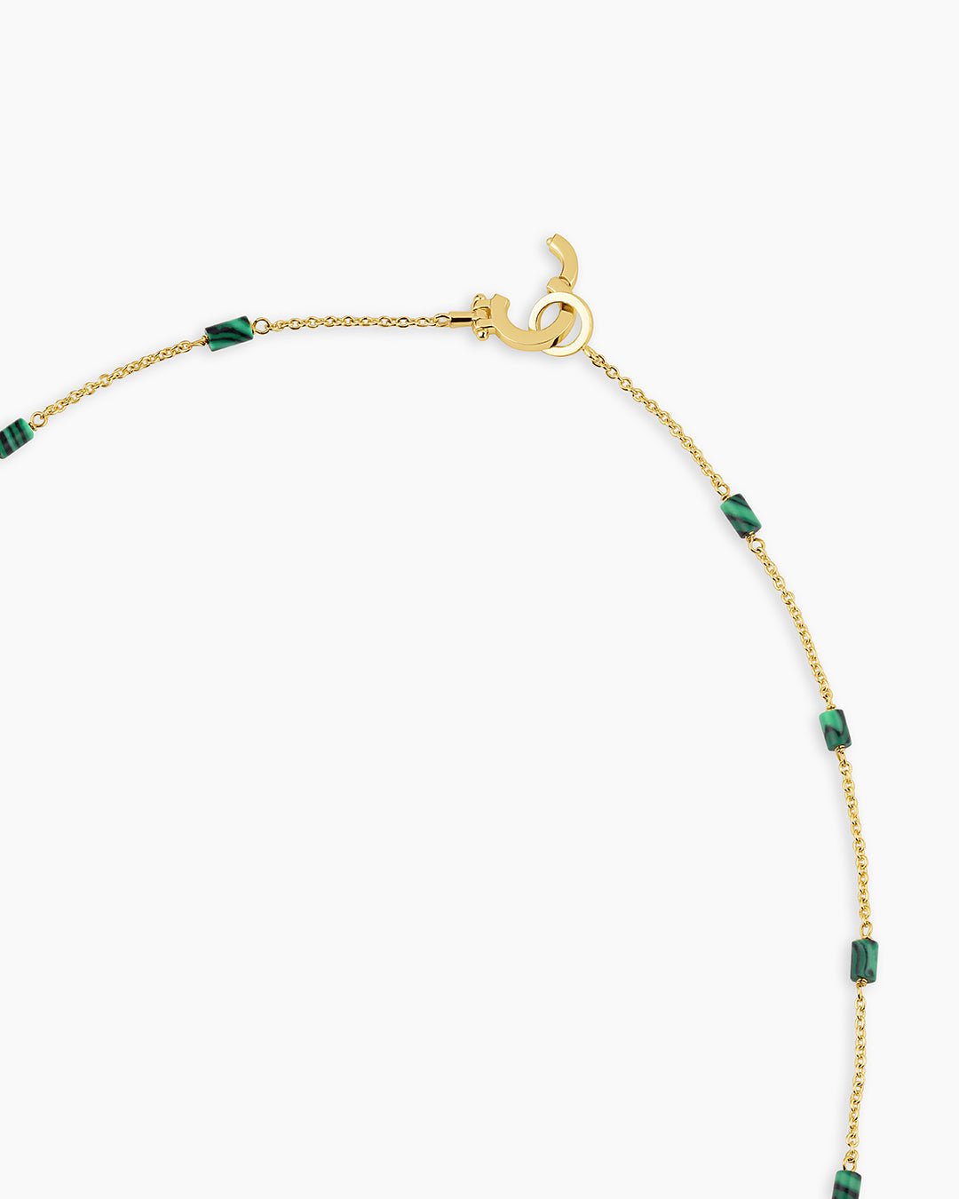 Tatum Bead Necklace (Malachite Green) || option::Gold Plated, Malachite Green