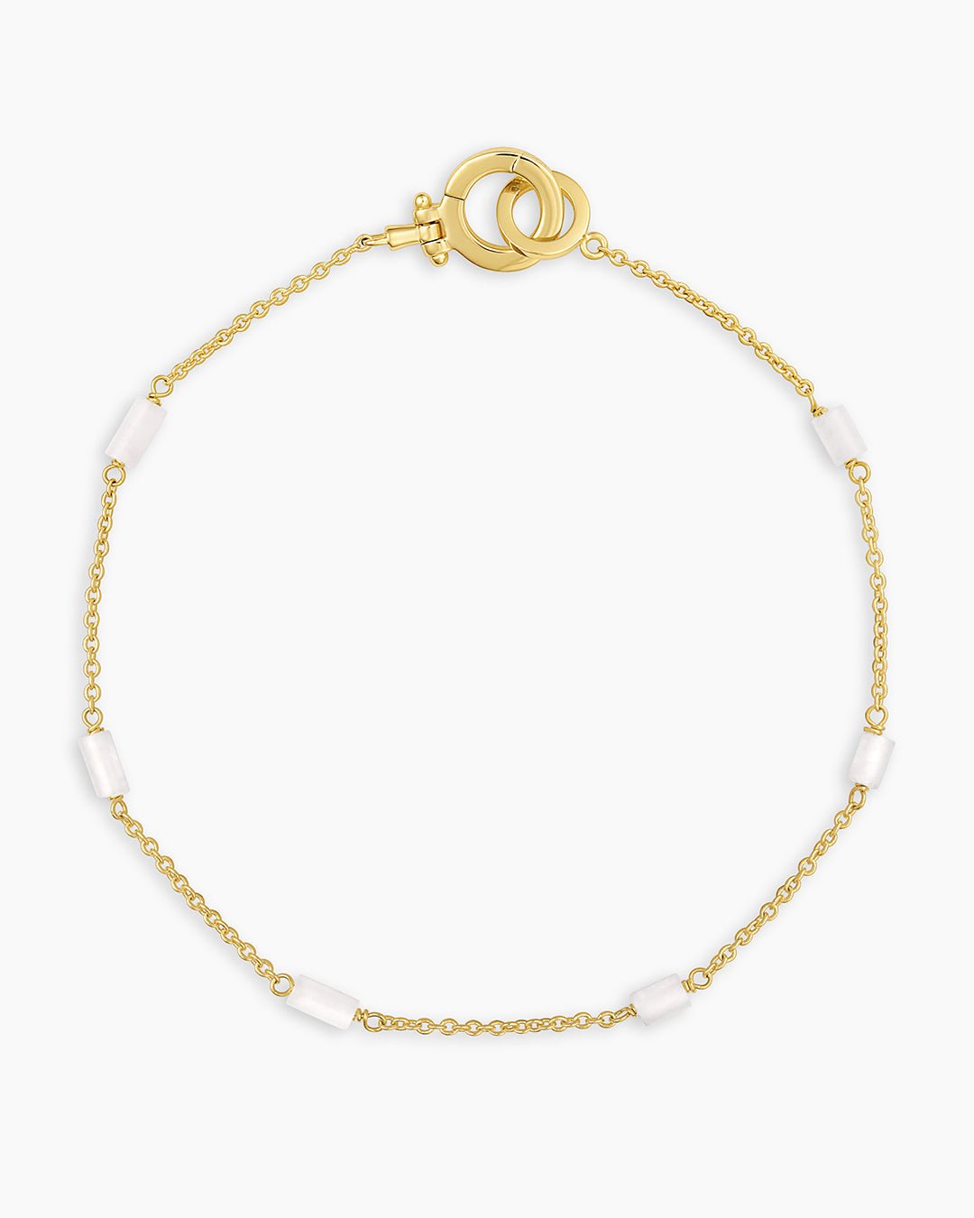 Tatum Bead Bracelet (White) || option::Gold Plated, White