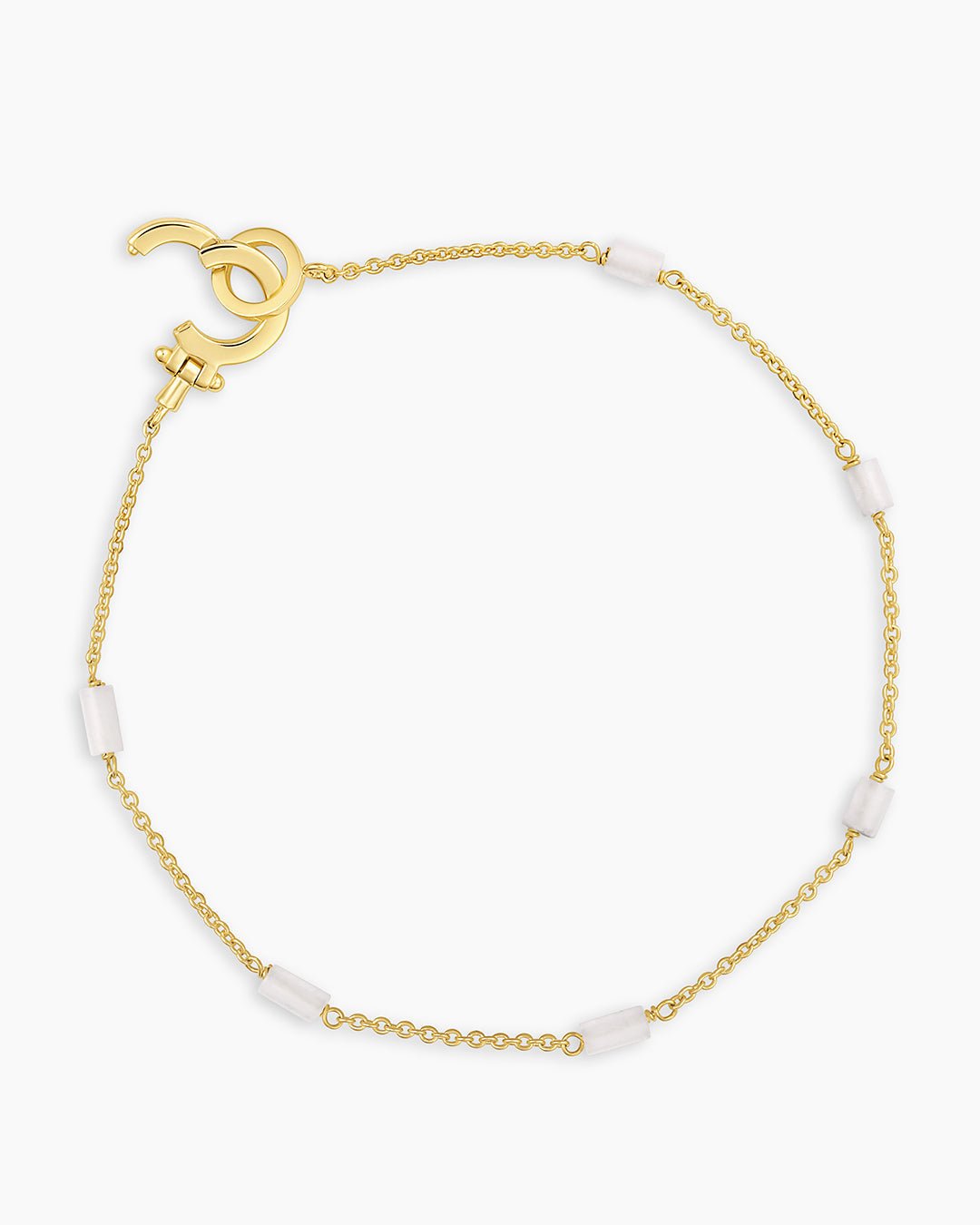 Tatum Bead Bracelet (White) || option::Gold Plated, White