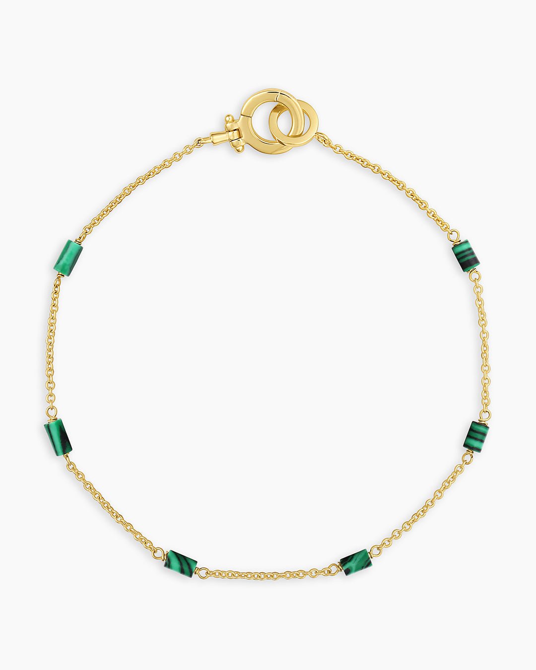 Tatum Bead Bracelet (Malachite Green) || option::Gold Plated, Malachite Green