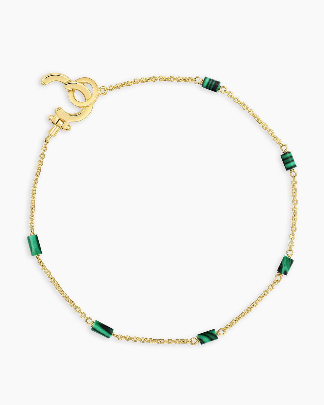 Tatum Bead Bracelet (Malachite Green) || option::Gold Plated, Malachite Green