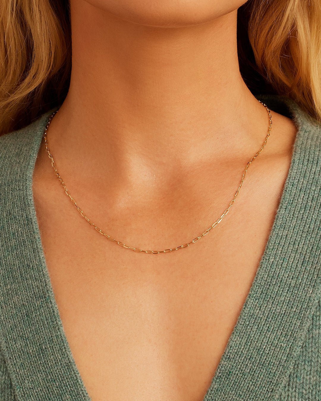 14k Gold Parker Micro Mini Necklace || option::14k Solid Gold, 16-18 in