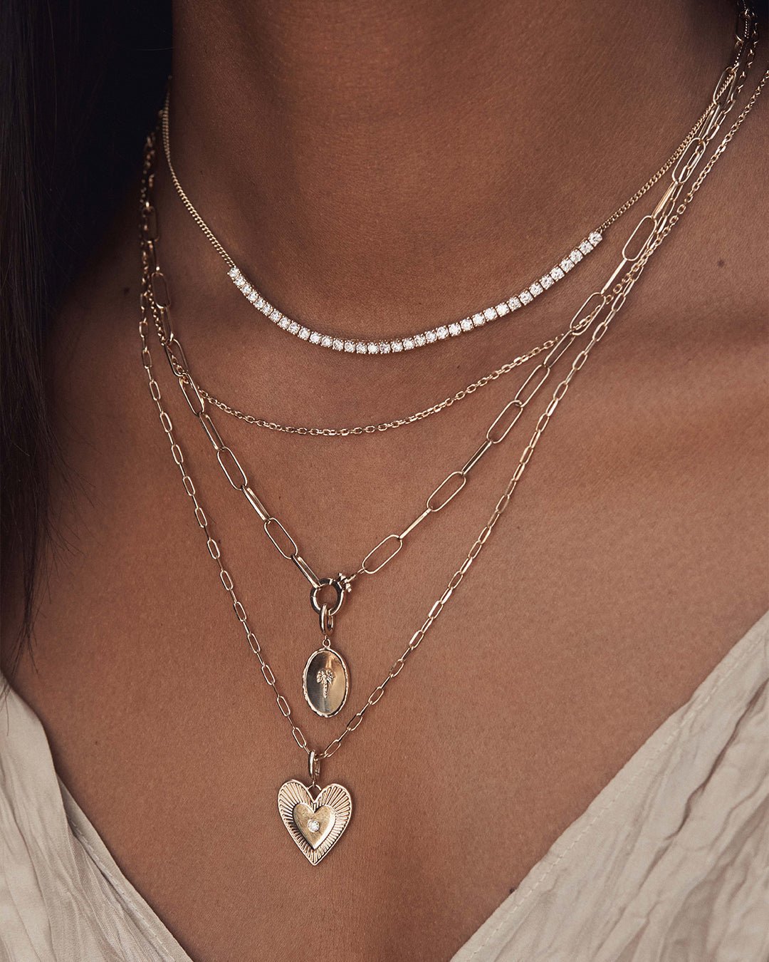 14k Gold Mini Link Necklace || option::14k Solid Gold || set::14k-gold-mini-link-necklace-stl