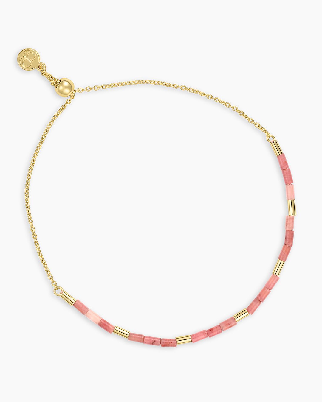 Power Gemstone Tatum Bracelet || option::Gold Plated, Rhodochrosite