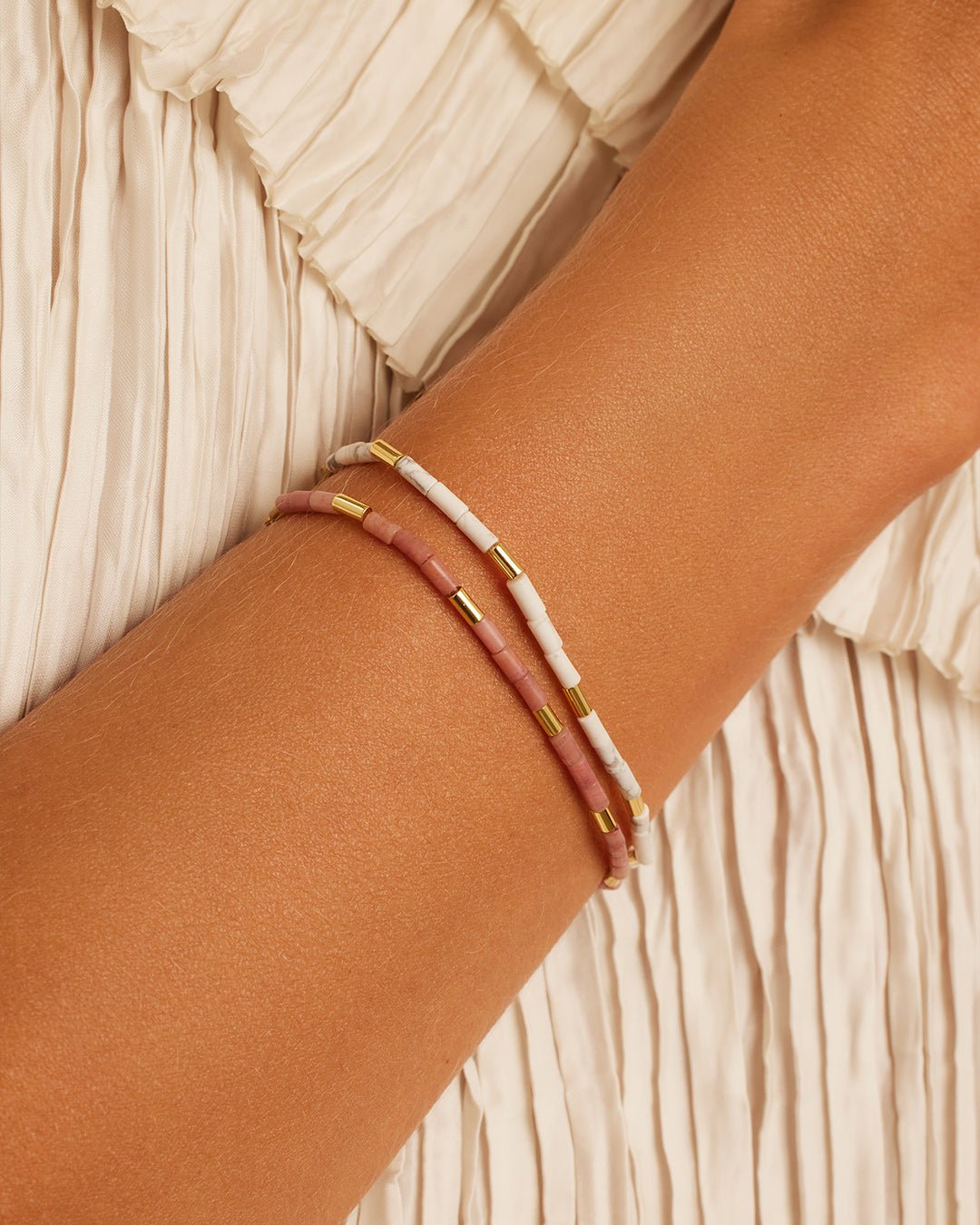 Power Gemstone Tatum Bracelet || option::Gold Plated, Rhodochrosite