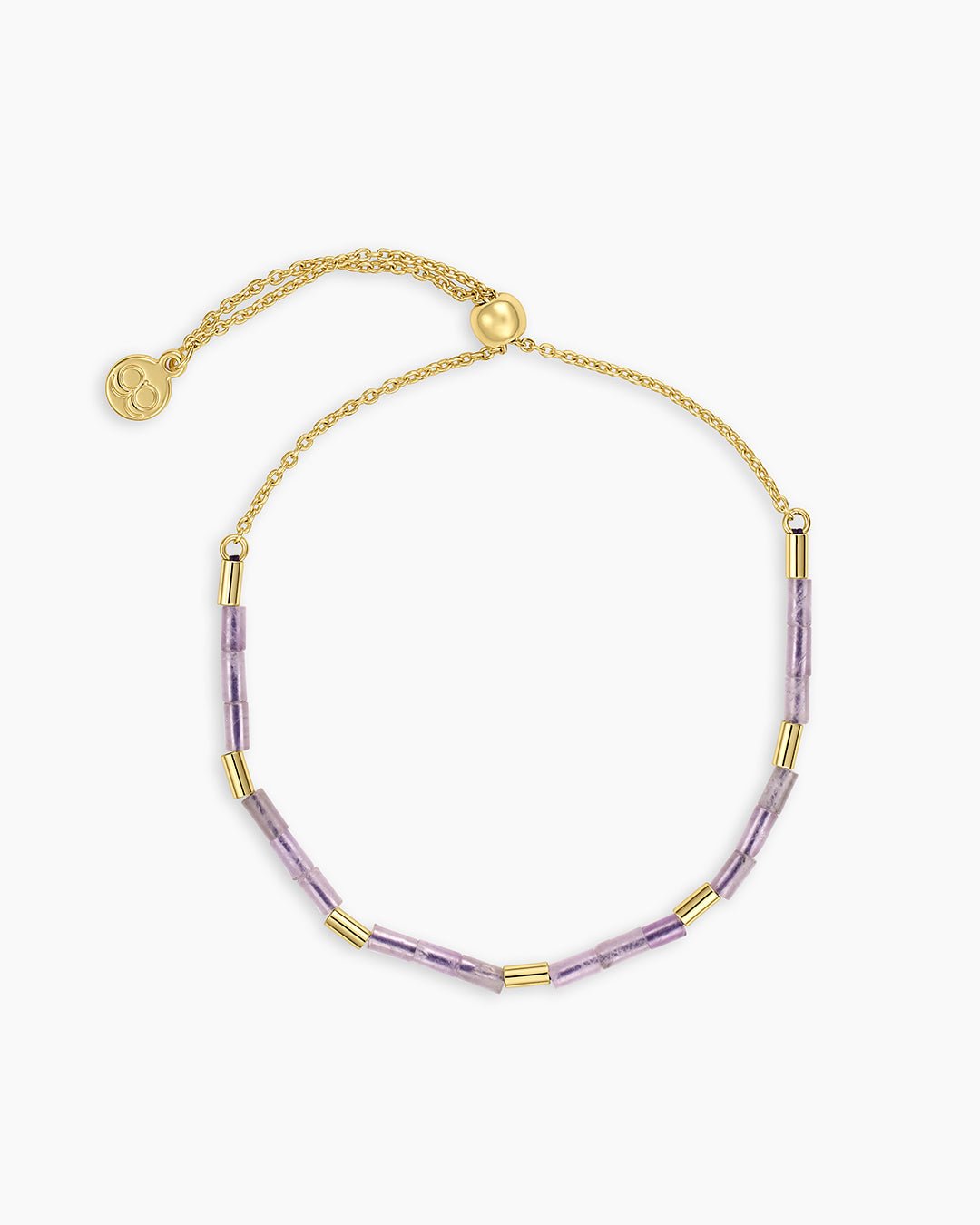 Power Gemstone Tatum Bracelet || option::Gold Plated, Amethyst