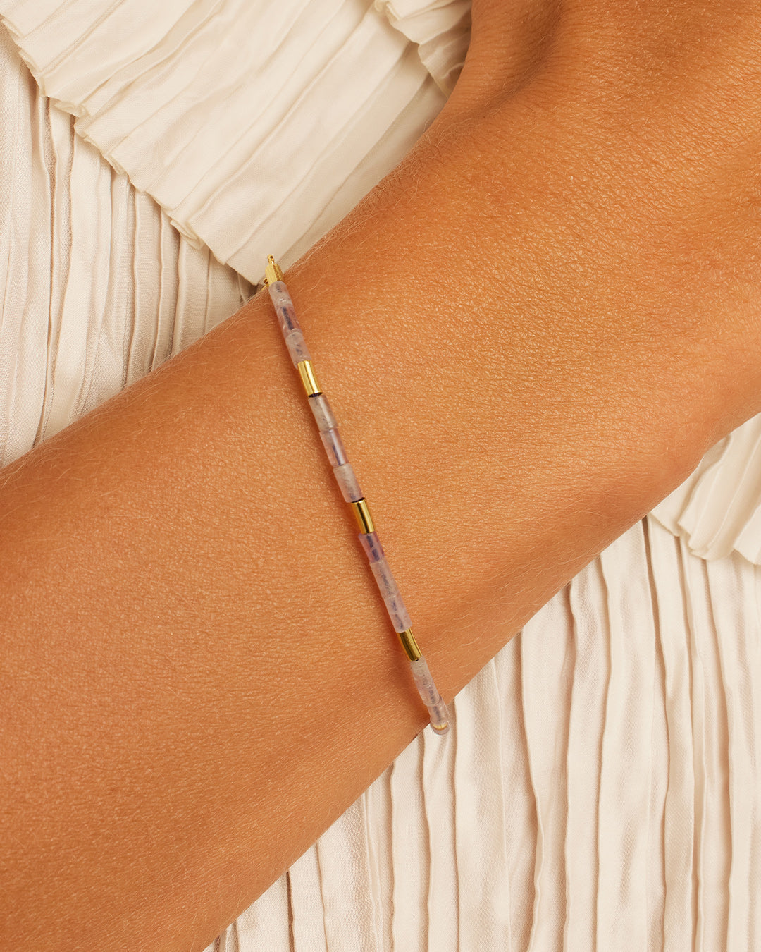 Power Gemstone Tatum Bracelet || option::18k Gold Plated, Amethyst - Tranquility