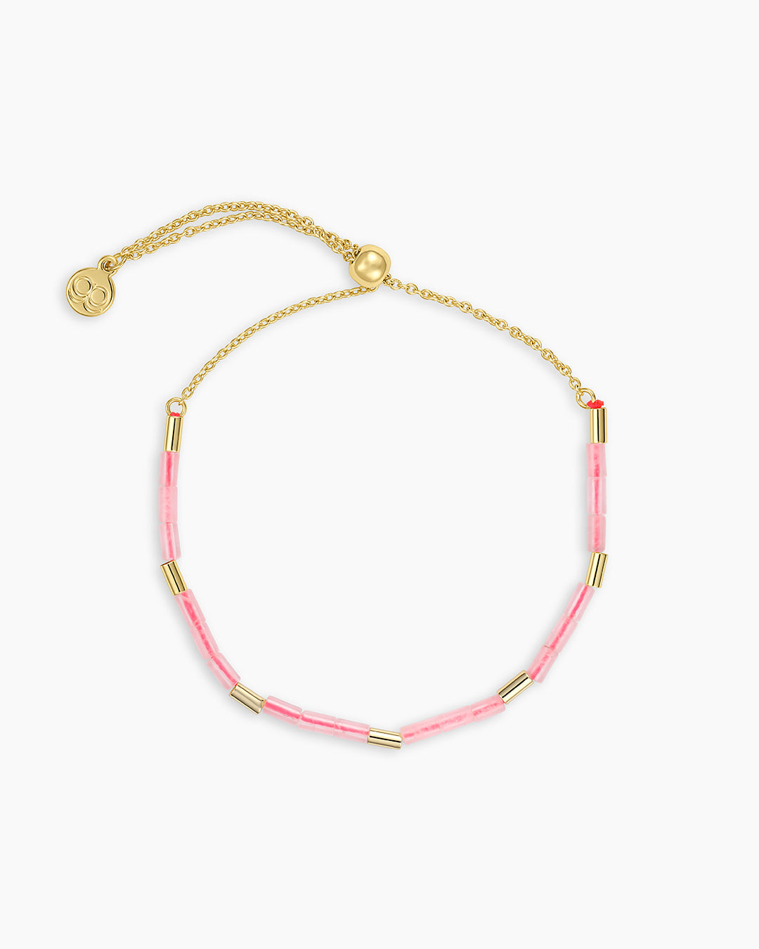 Power Gemstone Tatum Bracelet || option::18k Gold Plated, Rose Quartz - Love