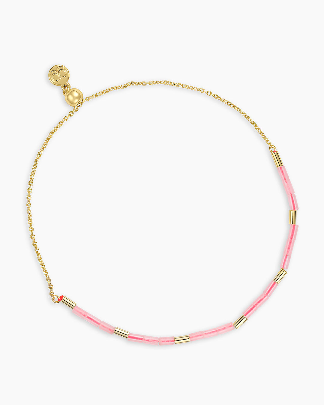 Power Gemstone Tatum Bracelet || option::18k Gold Plated, Rose Quartz - Love