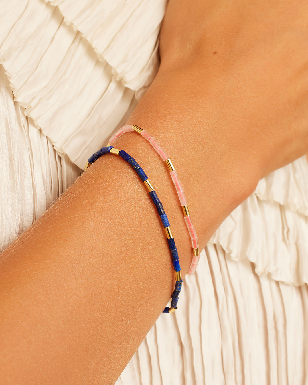 Power Gemstone Tatum Bracelet || option::18k Gold Plated, Lapis - Wisdom