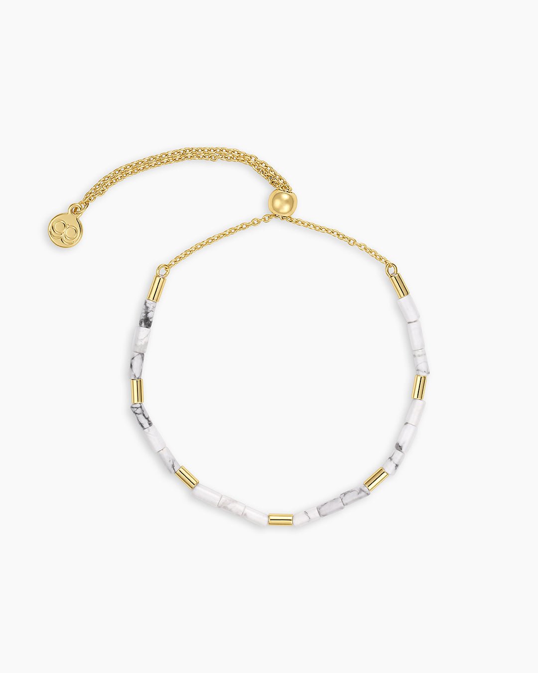 Power Gemstone Tatum Bracelet || option::Gold Plated, Howlite