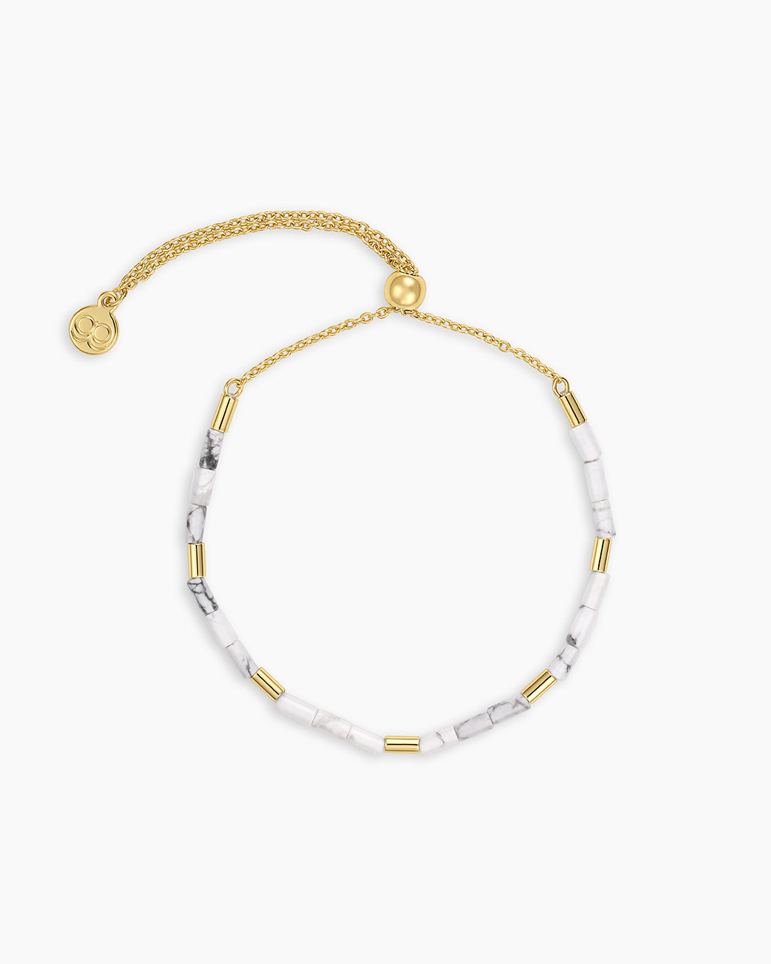 Power Gemstone Tatum Bracelet || option::18k Gold Plated, Howlite - Calming