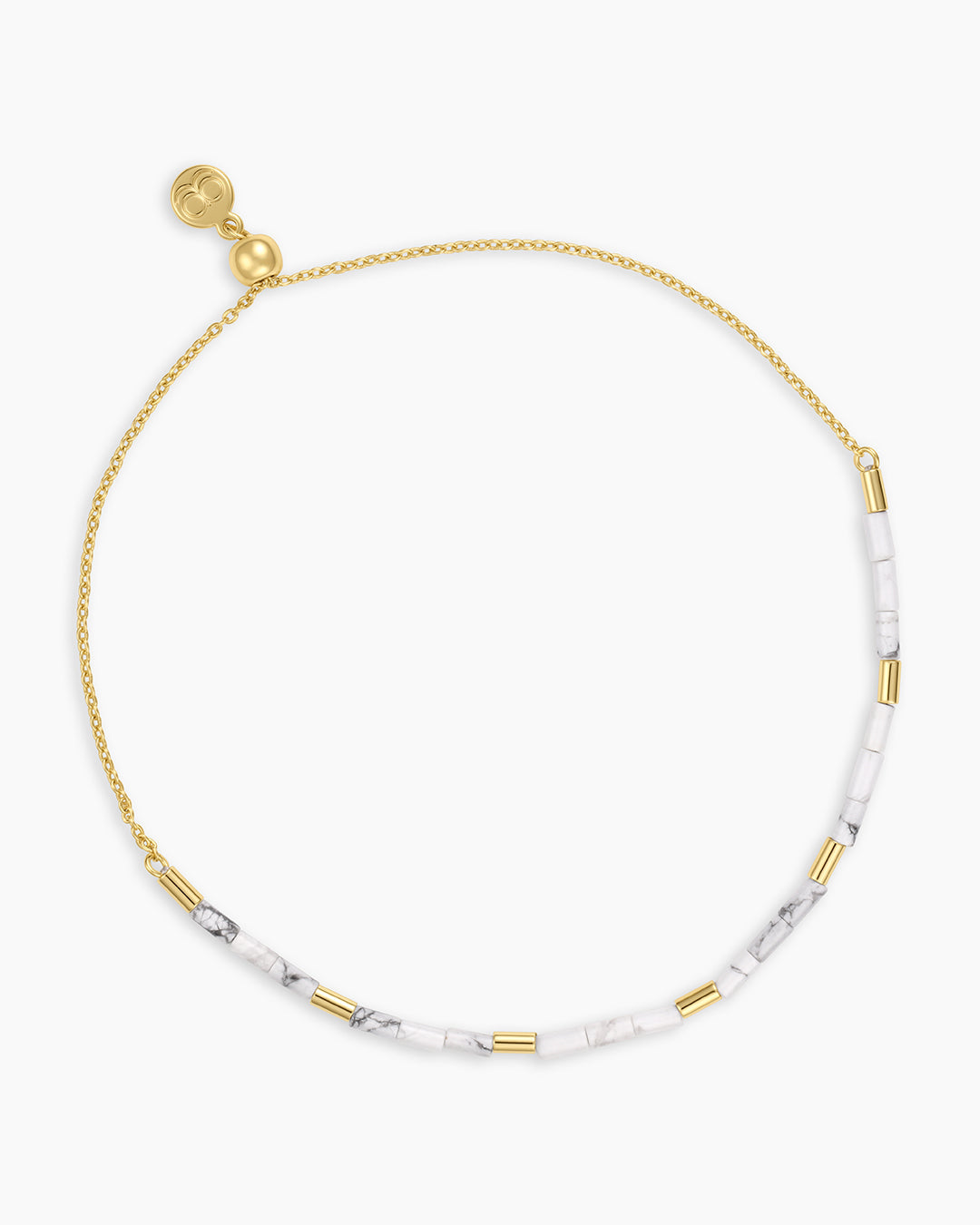 Power Gemstone Tatum Bracelet || option::18k Gold Plated, Howlite - Calming