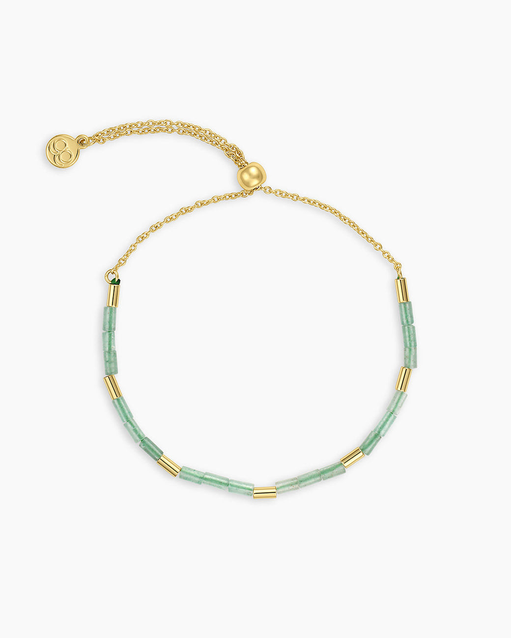 Power Gemstone Tatum Bracelet || option::18k Gold Plated, Aventurine - Luck