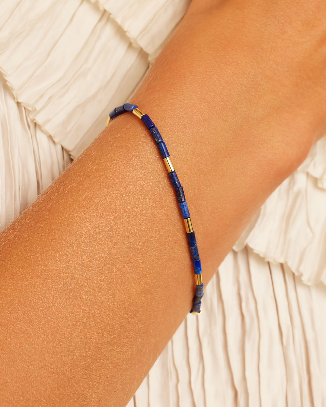 Power Gemstone Tatum Bracelet || option::18k Gold Plated, Lapis - Wisdom