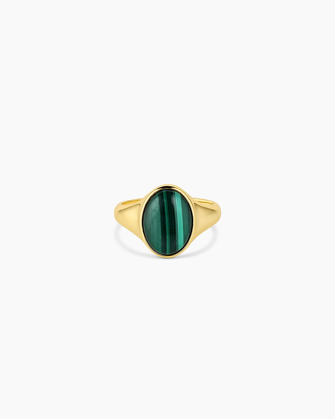 Lou Gemstone Ring - Malachite || option::Gold Plated