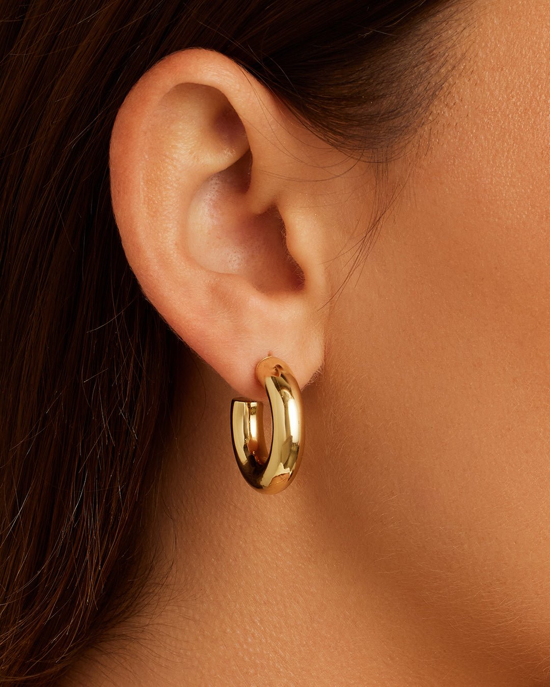 Lou Statement Small Hoops || option::Gold Plated