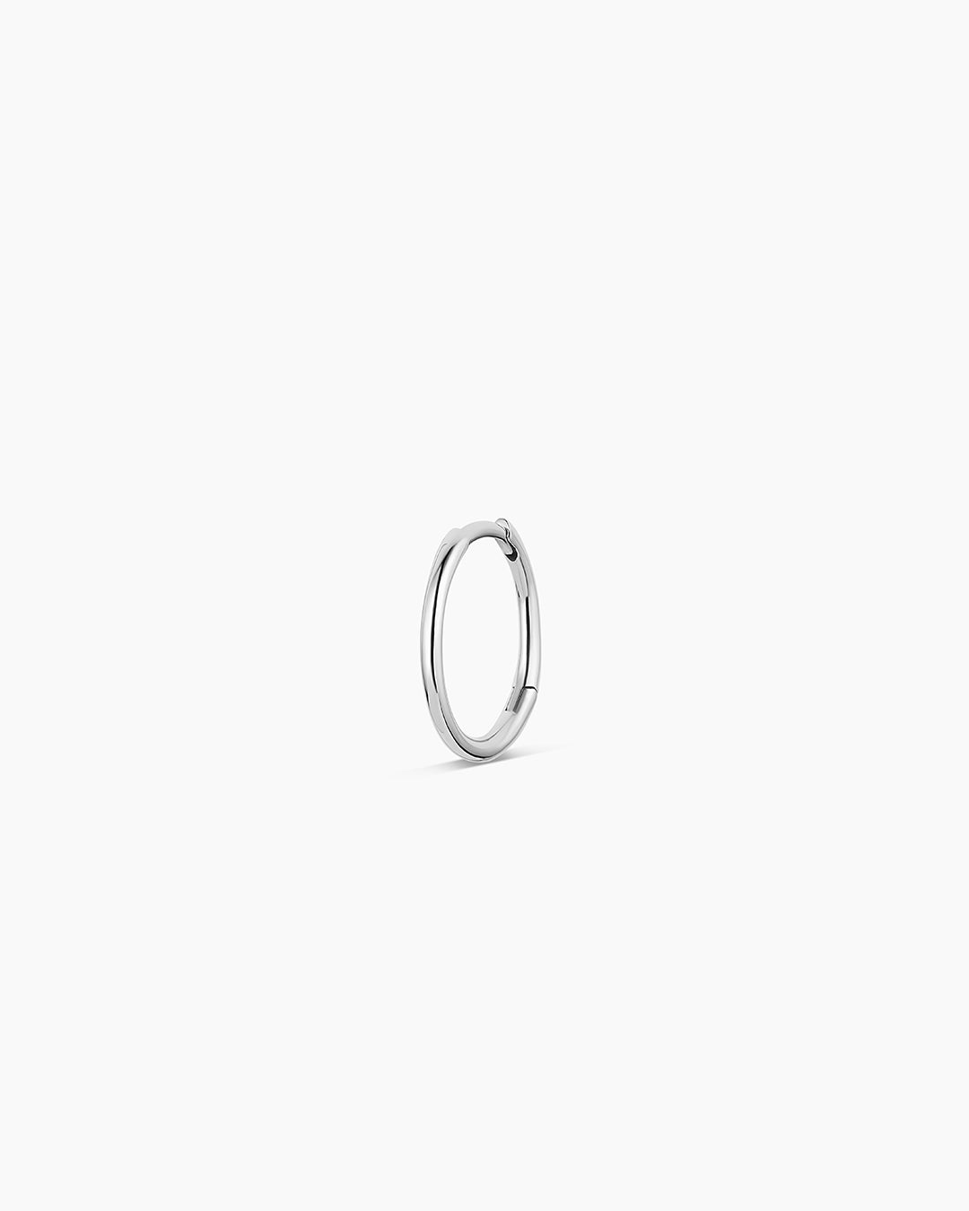 14k White Gold Classic 13 mm Huggie || option::14k Solid White Gold, 13mm
