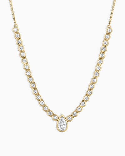 Lab Grown Diamond Pear Row Necklace