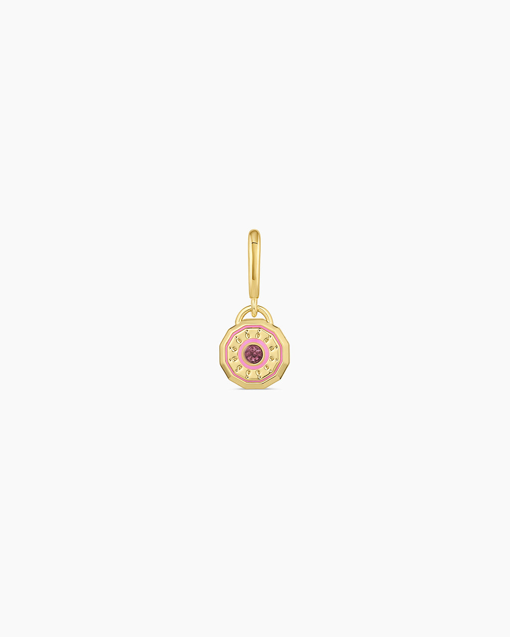 Birthstone Parker Charm || option::18K Gold Plated, Pink Tourmaline - October