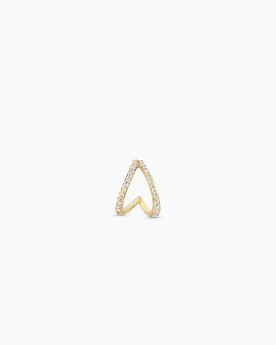 Diamond Pave Split Single Huggie