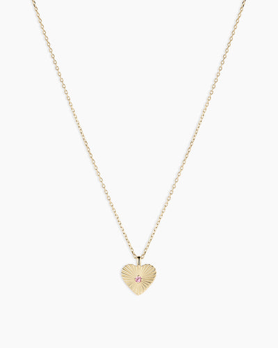 Pink Sapphire Vintage Heart Necklace
