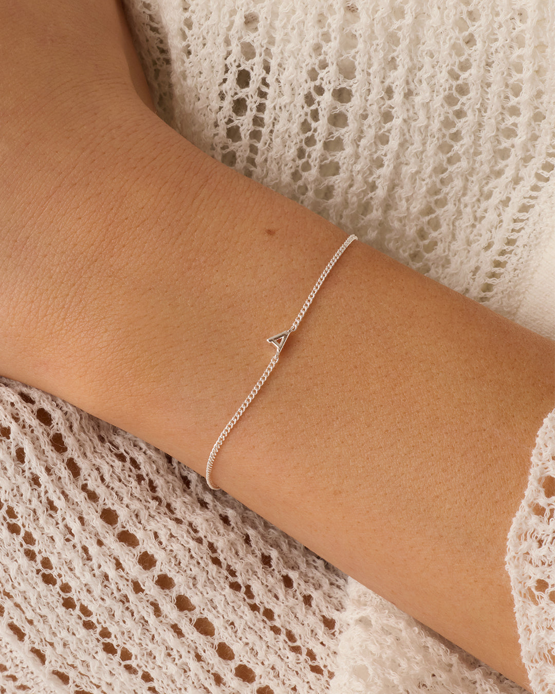 Wilder Mini Alphabet Bracelet || option:: Silver Plated, A