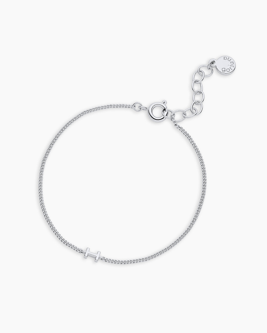Wilder Mini Alphabet Bracelet || option:: Silver Plated, I