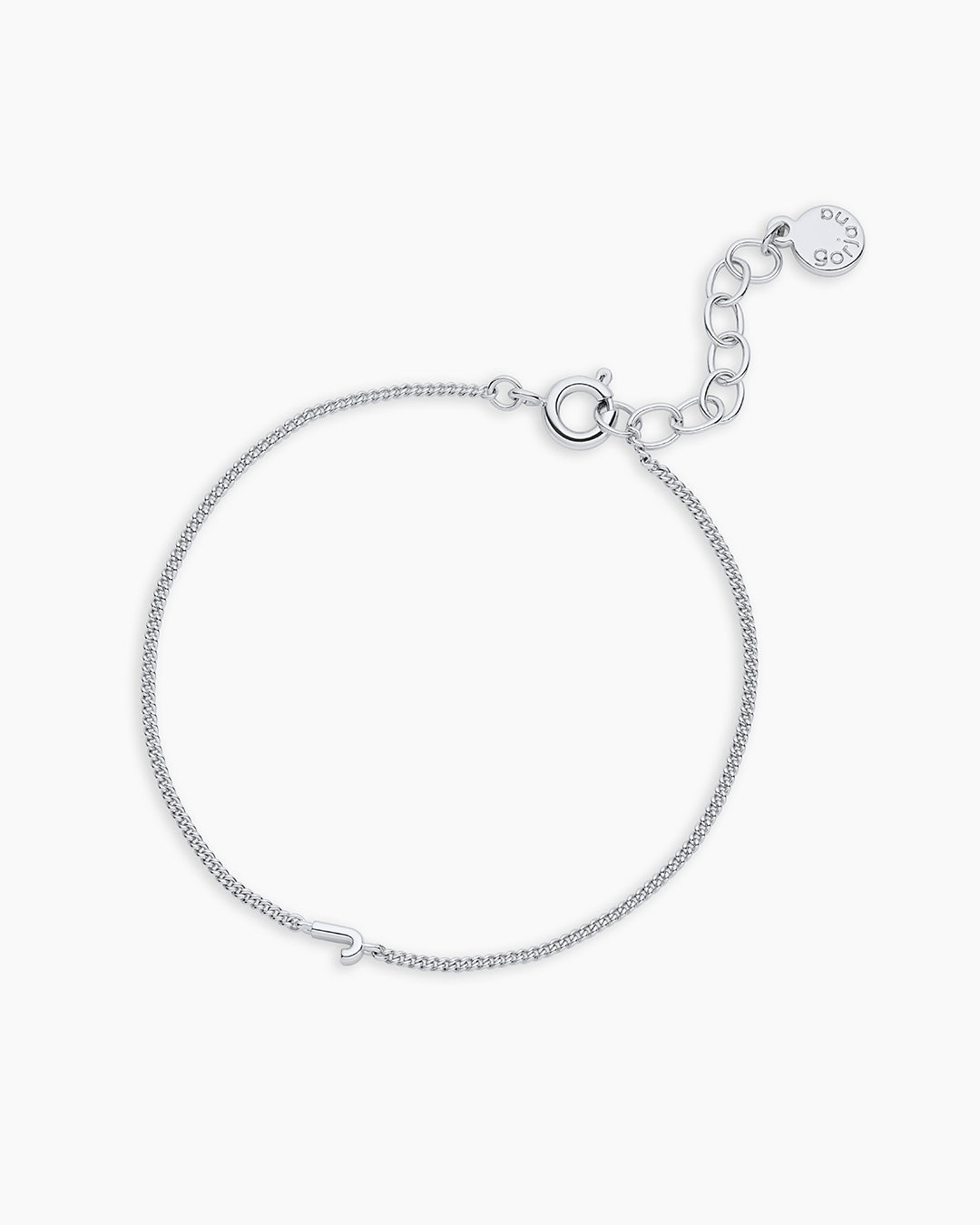 Wilder Mini Alphabet Bracelet || option:: Silver Plated, J