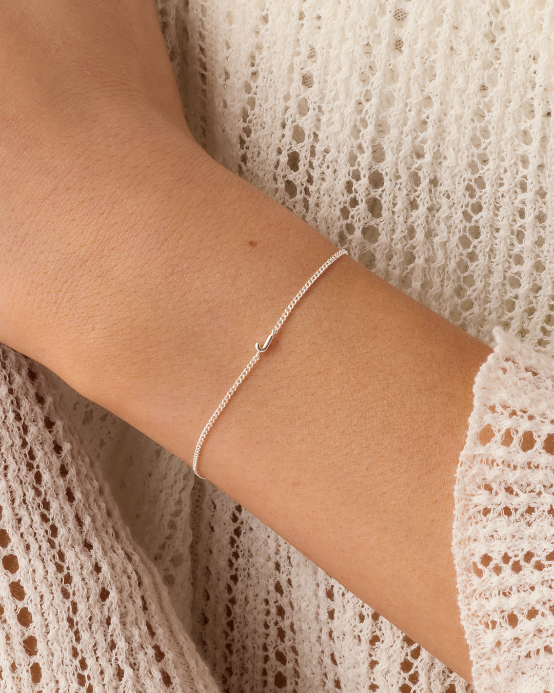 Wilder Mini Alphabet Bracelet || option:: Silver Plated, J