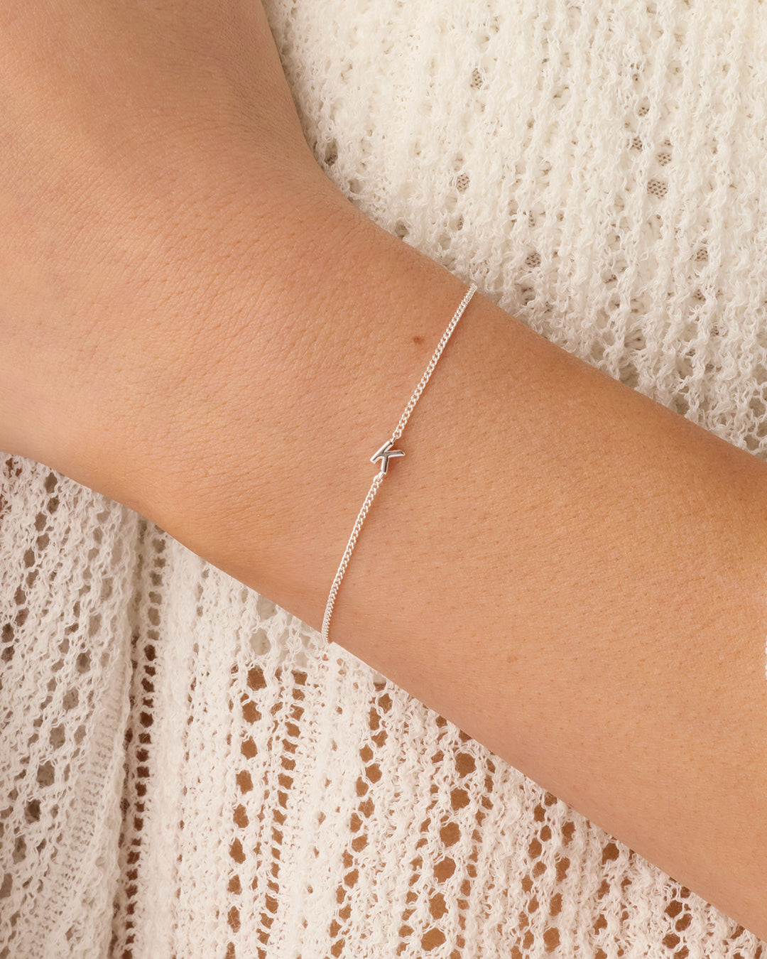 Wilder Mini Alphabet Bracelet || option:: Silver Plated, K