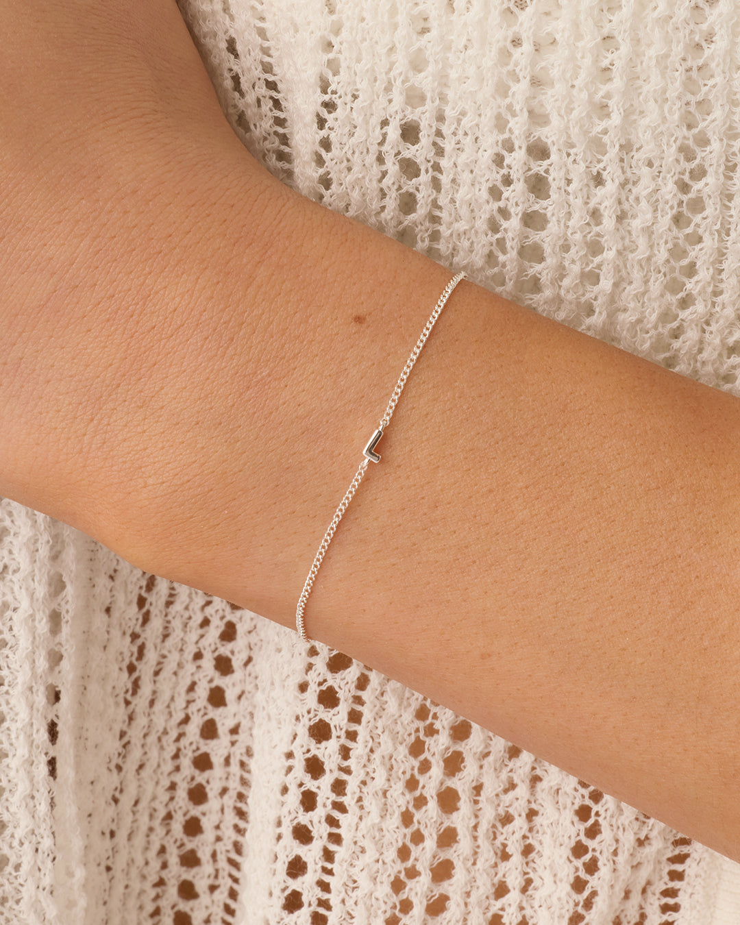 Wilder Mini Alphabet Bracelet || option:: Silver Plated, L