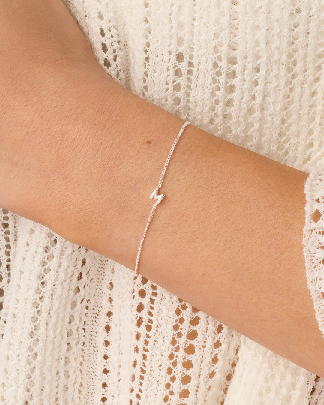 Wilder Mini Alphabet Bracelet || option:: Silver Plated, M