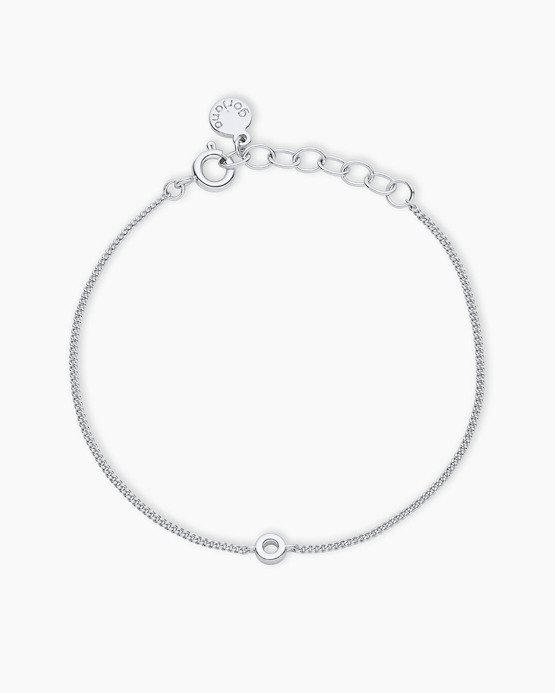 Wilder Mini Alphabet Bracelet || option:: Silver Plated, O