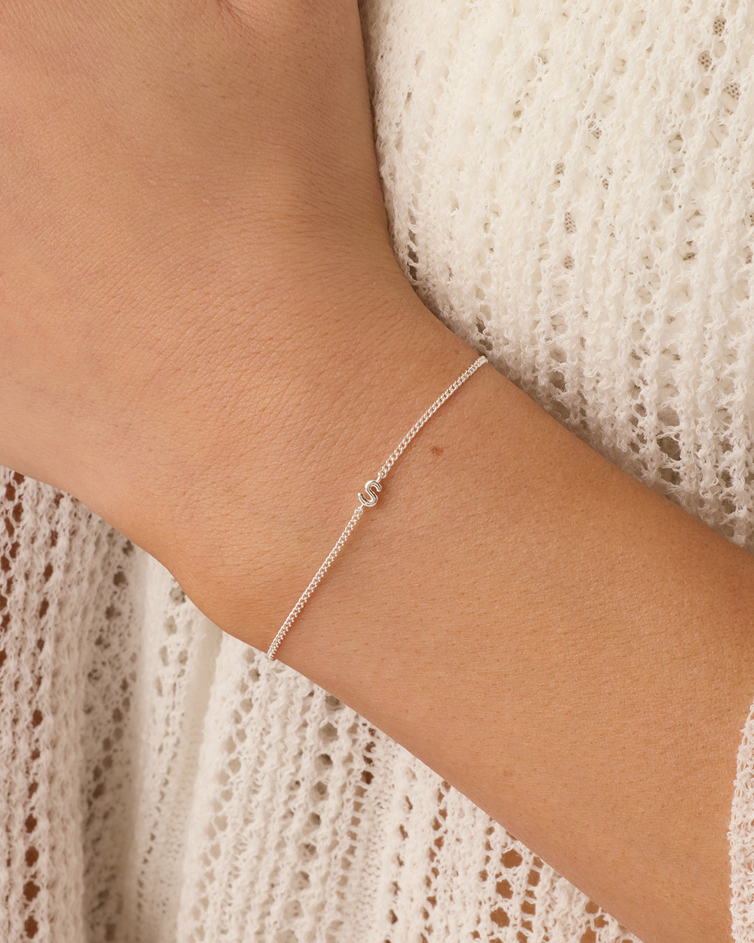 Wilder Mini Alphabet Bracelet || option:: Silver Plated, S