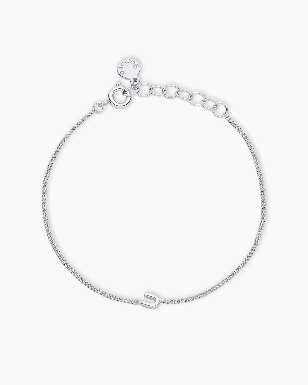 Wilder Mini Alphabet Bracelet || option:: Silver Plated, U
