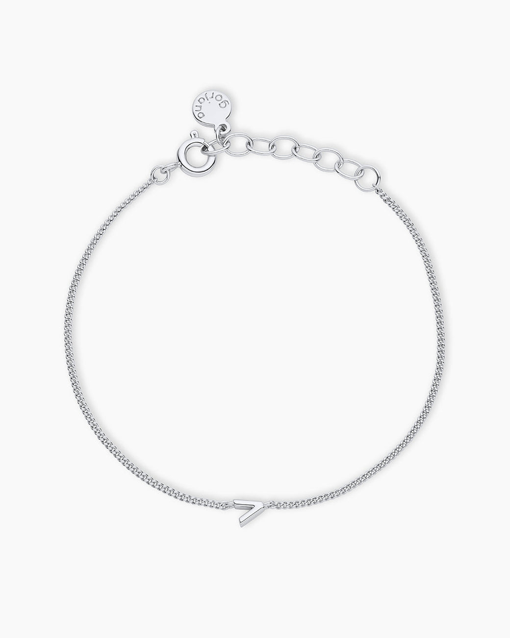 Wilder Mini Alphabet Bracelet || option:: Silver Plated, V
