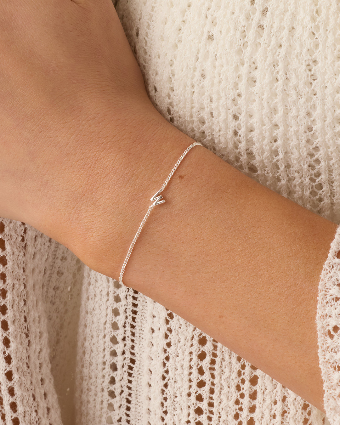 Wilder Mini Alphabet Bracelet || option:: Silver Plated, W