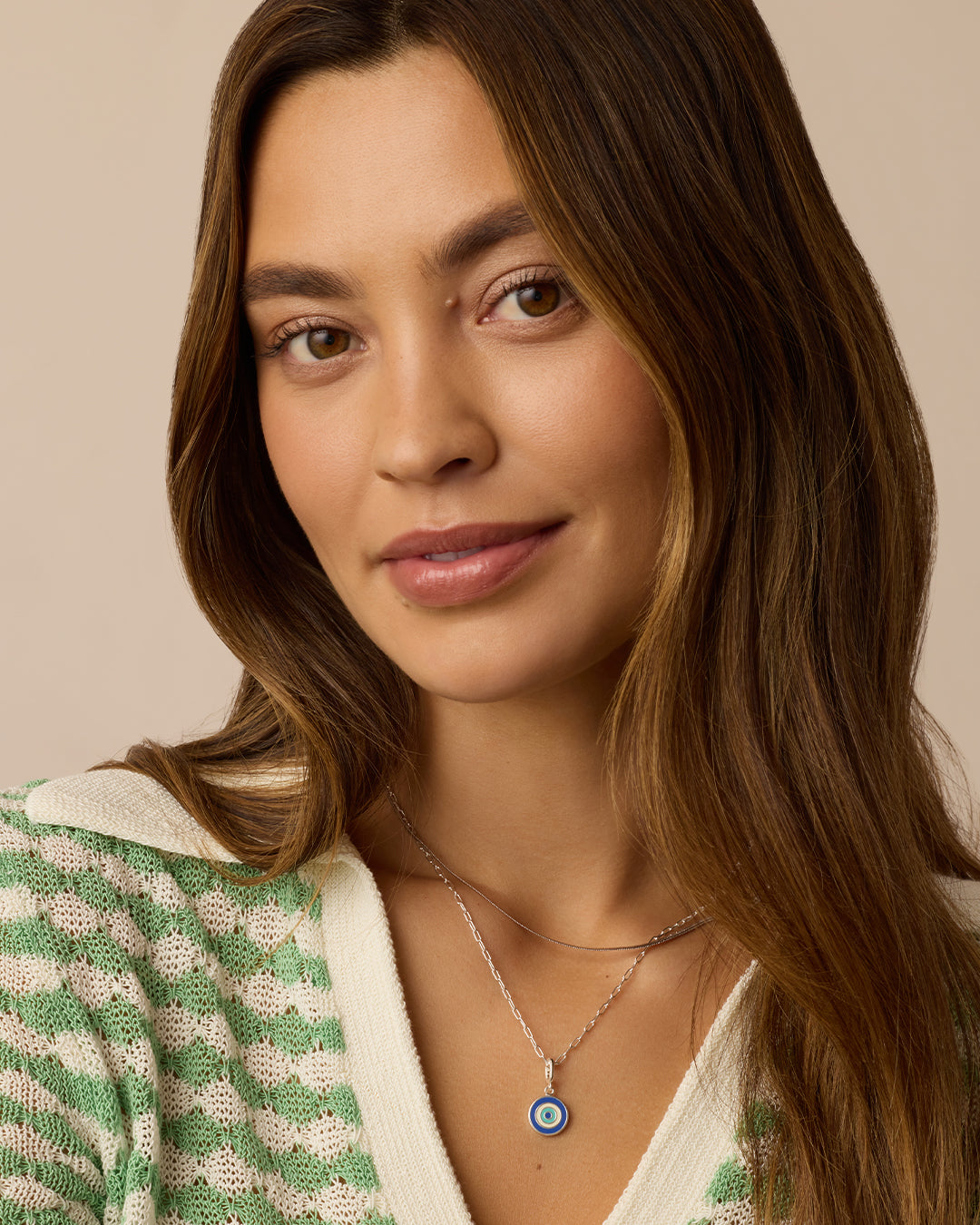 Turquoise Evil Eye Parker Charm || option::Silver Plated, Blue