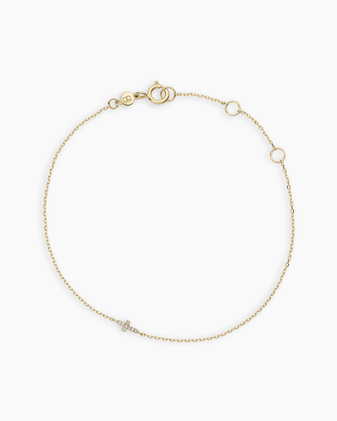 Diamond Cross Bracelet || option::14k Solid Gold