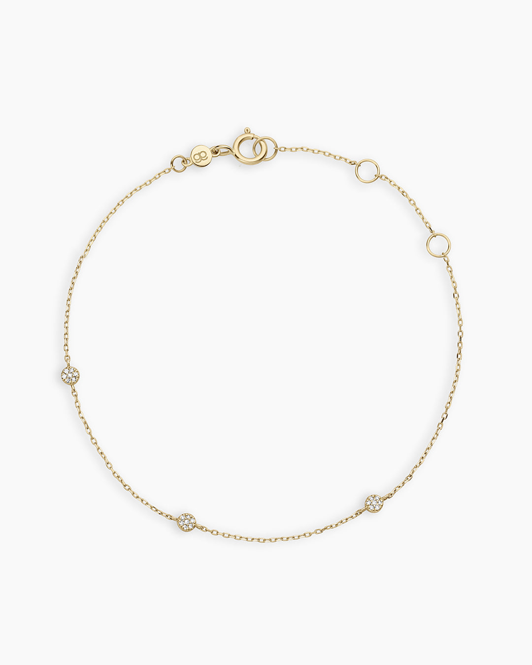 Diamond Pave Dot Bracelet || option::14k Solid Gold
