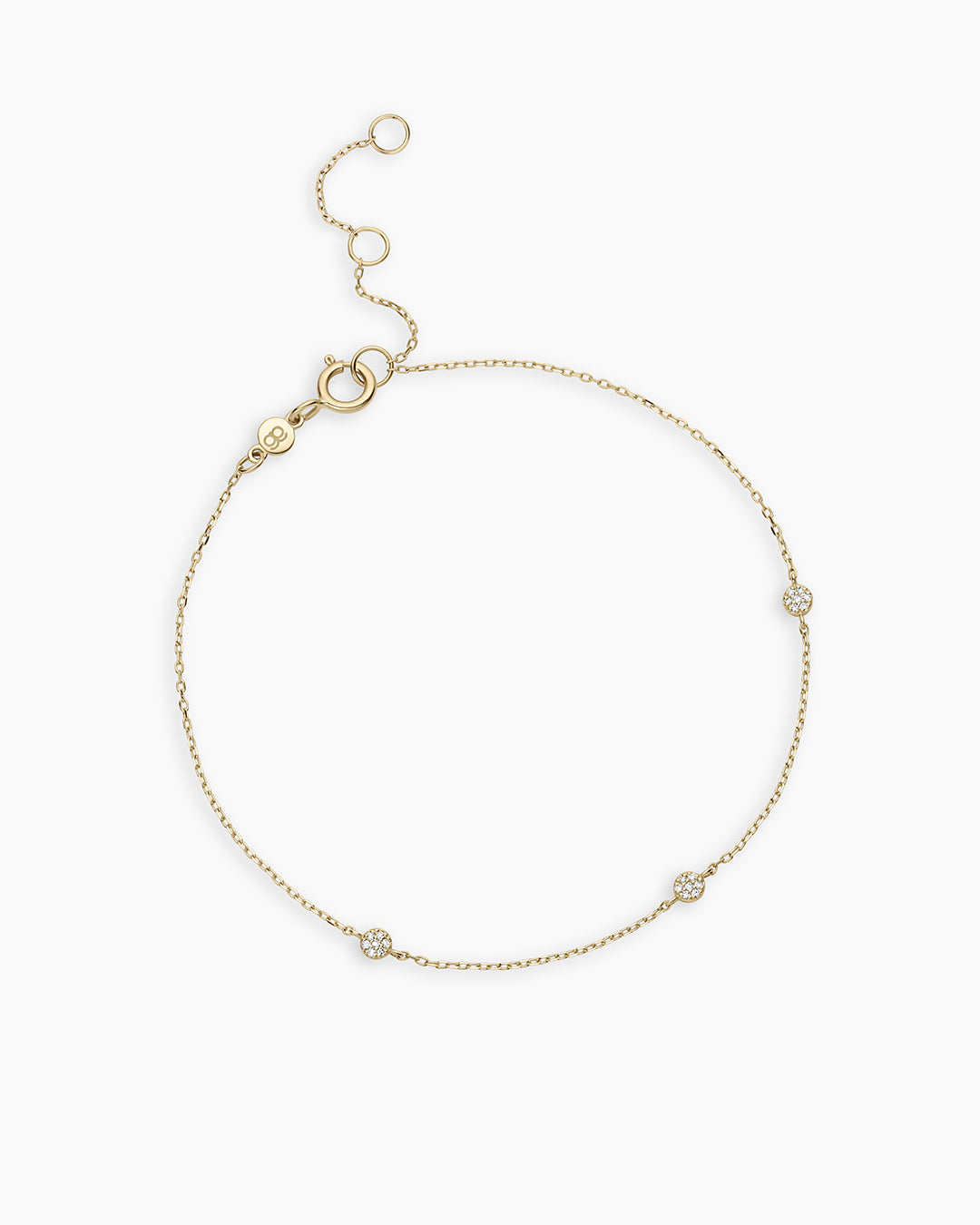 Diamond Pave Dot Bracelet || option::14k Solid Gold