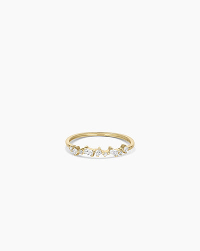 Diamond and White Sapphire Amara Cluster Ring